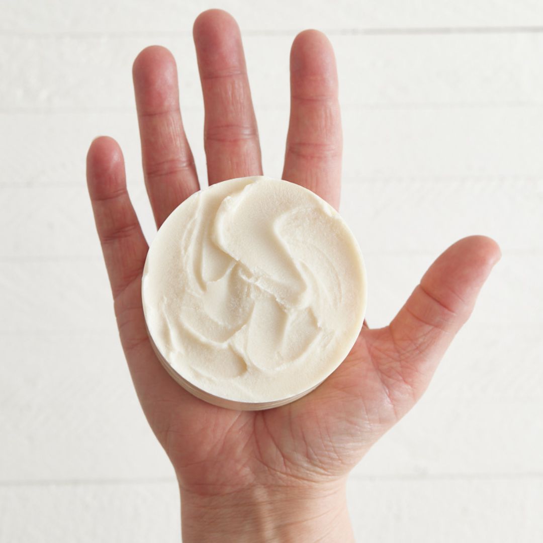 Sebesta Apothecary Large round soap block in hand