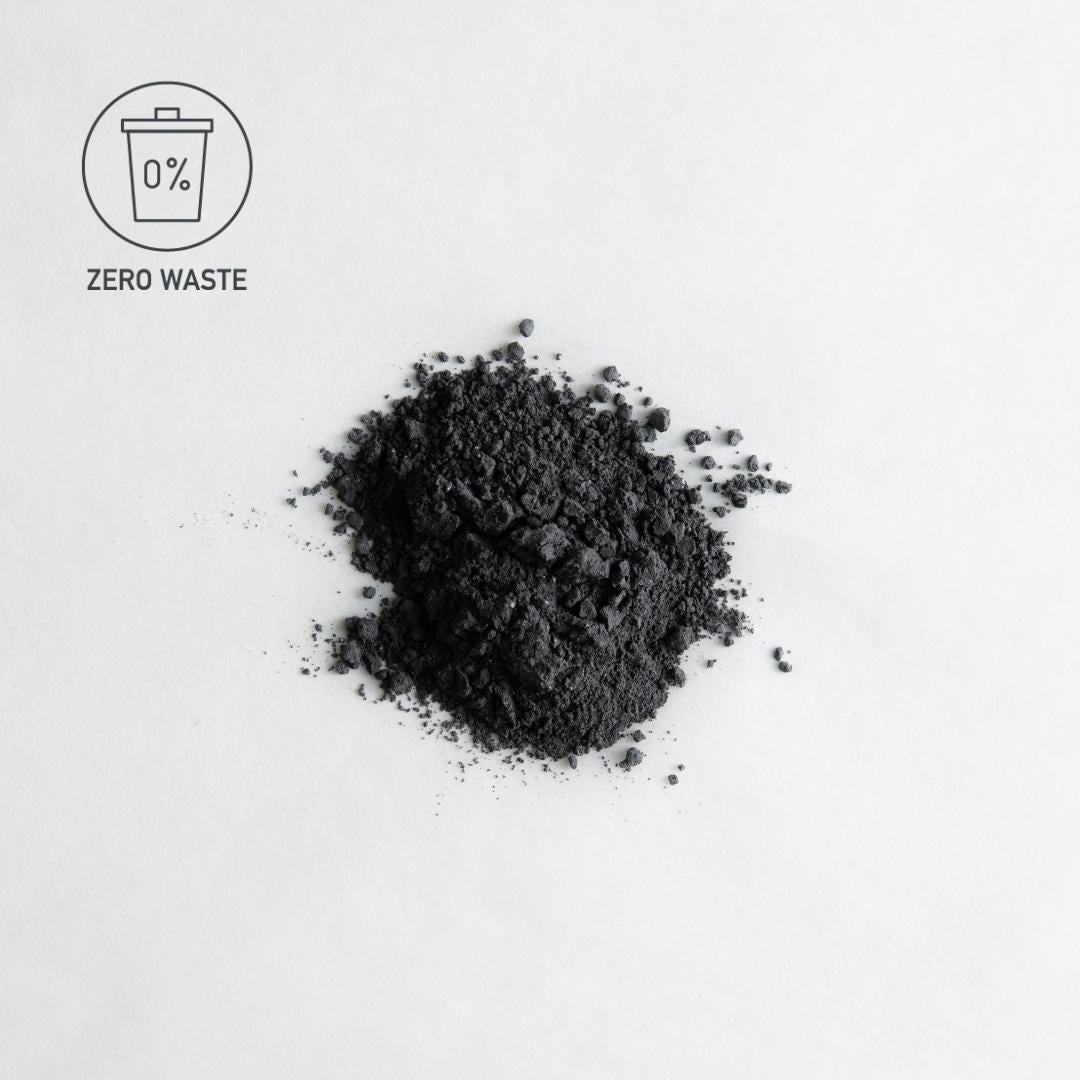 Sebesta Apothecary Clay and Charcoal Mask powder on white background with ZERO WASTE logo
