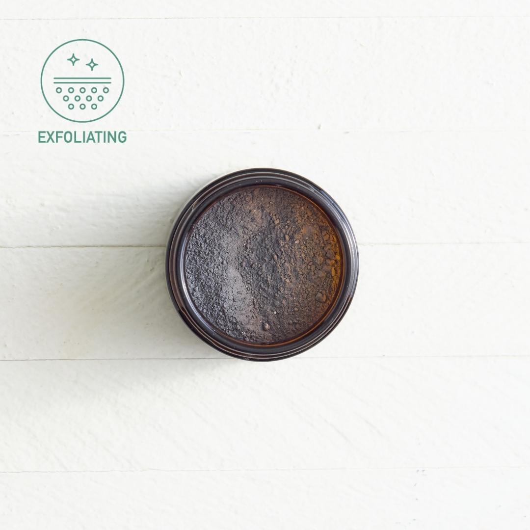 Sebesta Apothecary Clay and Charcoal Face Mask 2oz in Jar Open Top EXFOLIATING Logo