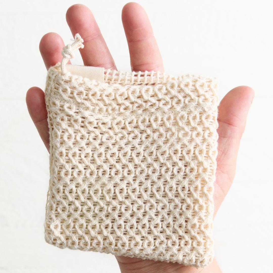 Sebesta Apothecary Eco Soap Bag Single Weave Side in Hand