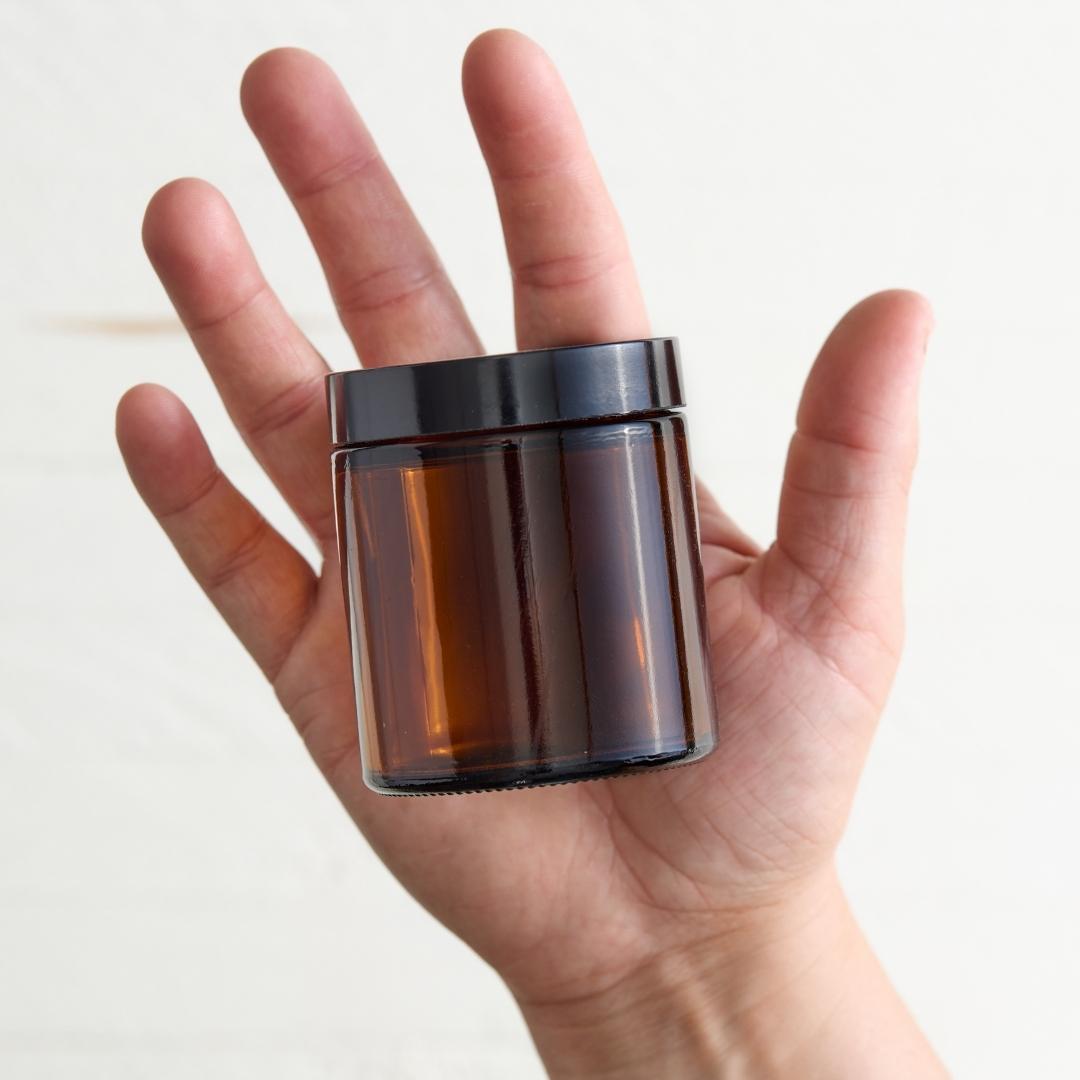 Sebesta Apothecary Shave Cream 4oz Jar Size in Hand
