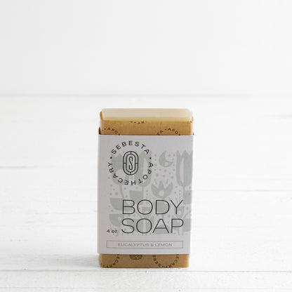 Body Soap Sebesta Apothecary Branding white background