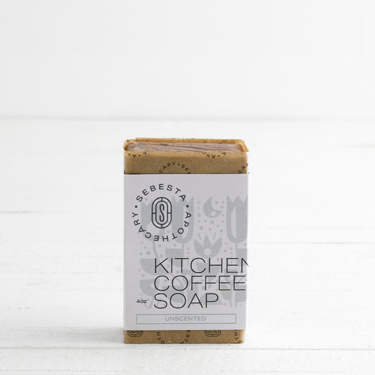 Kitchen Coffee Soap Sebesta Apothecary Branding White Background