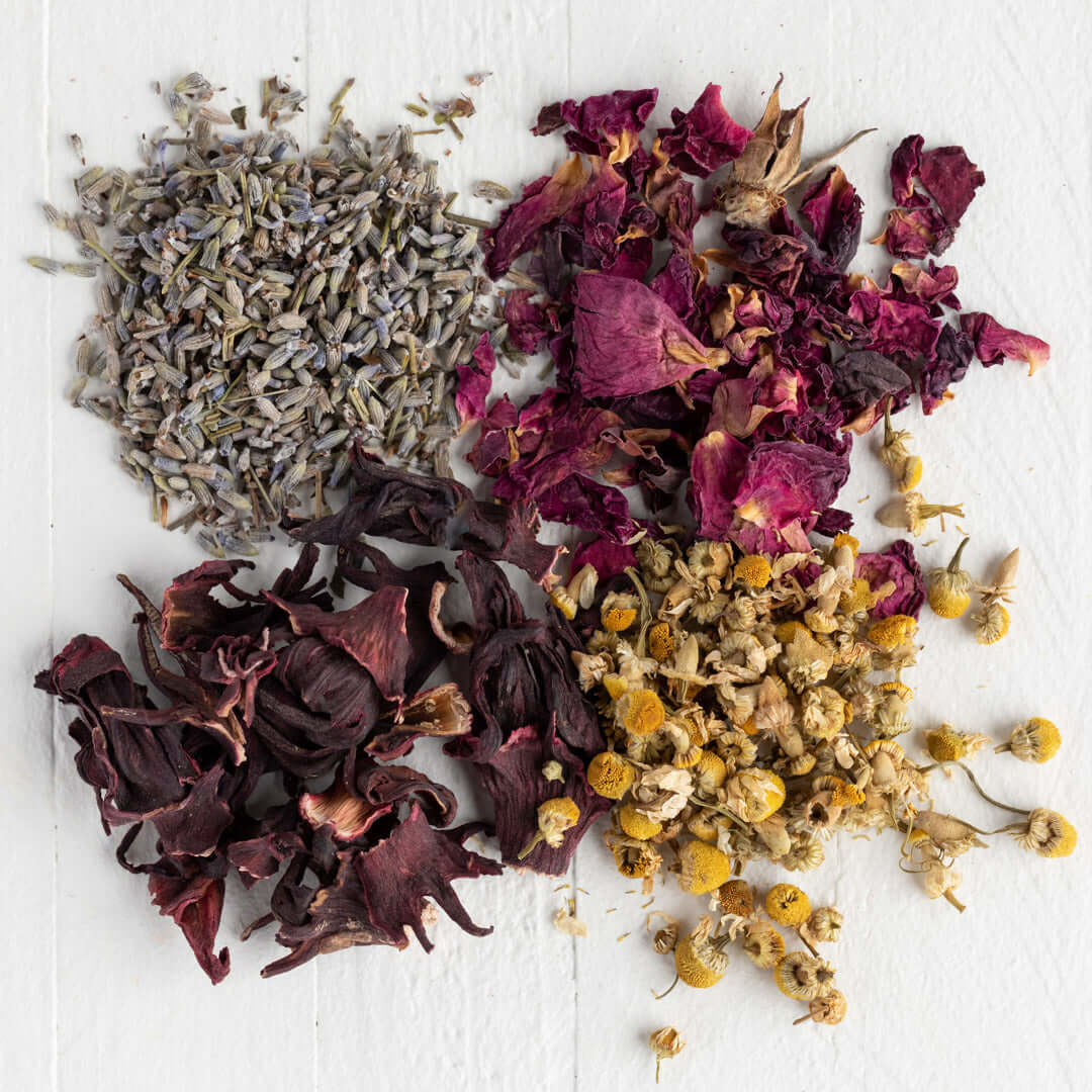 Sebesta Apothecary Zero Waste 4 Flowers - Lavender Flowers, Rose Petals, Hibiscus Petals and Chamomile Flowers