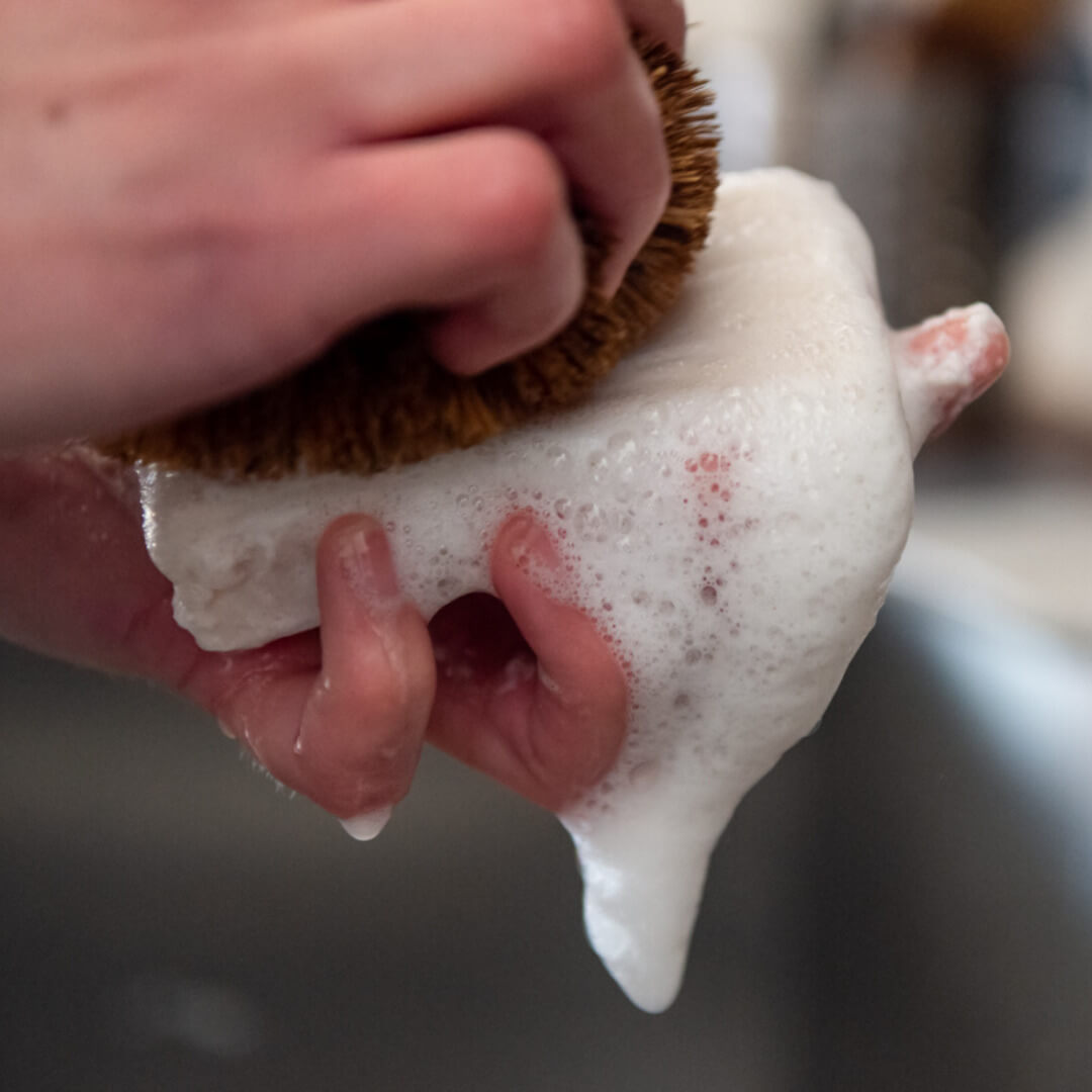 Sebesta Apothecary Dish Soap Bar Zero Waste In Use