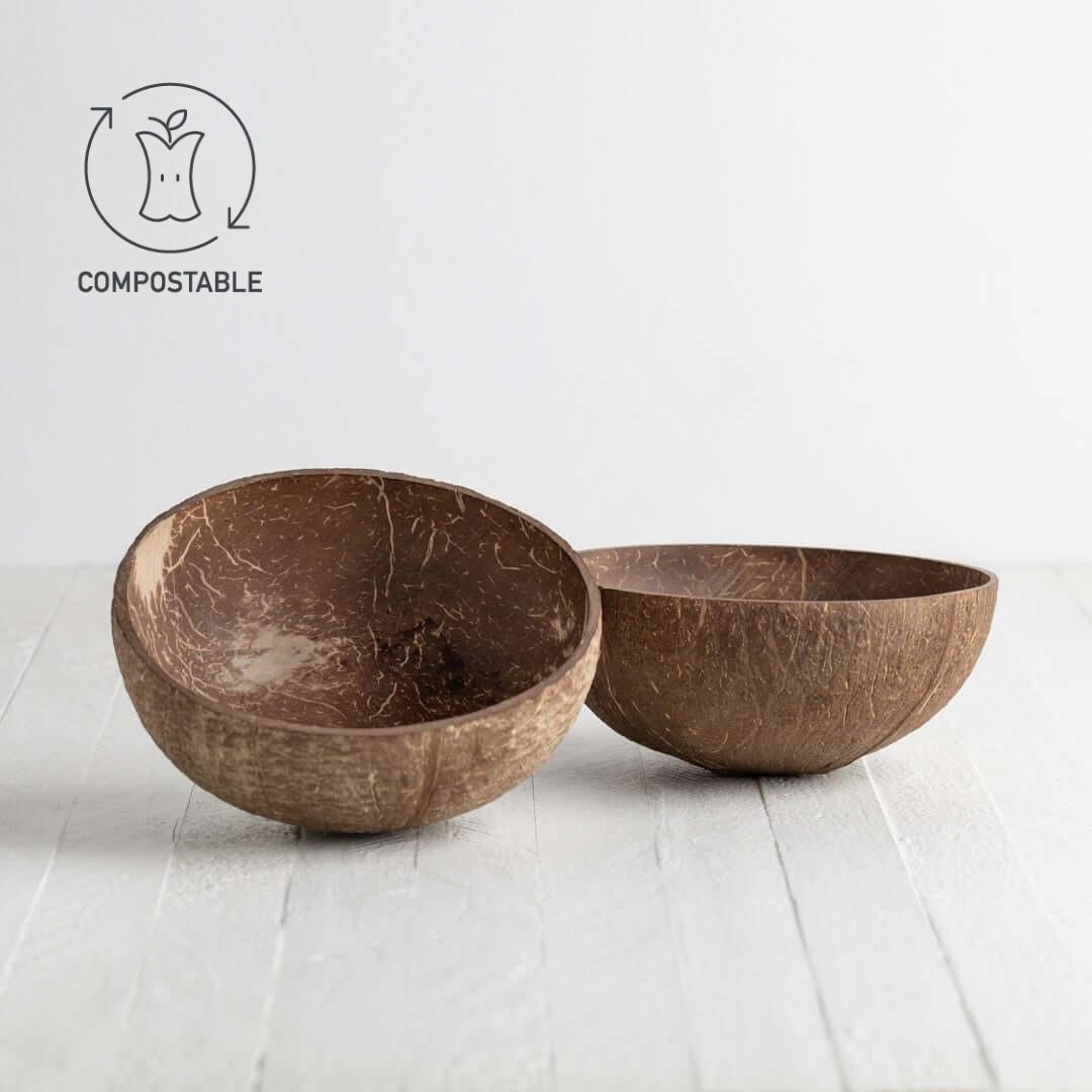 Sebesta Apothecary Coconut Bowl COMPOSTABLE LOGO