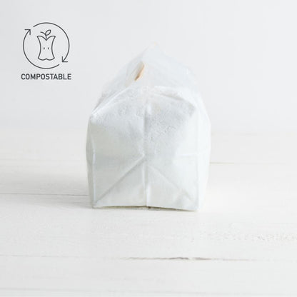 Sebesta Apothecary Dish Powder in Biodegradable bag with bamboo spoon 2lb Side ZERO WASTE LOGO
