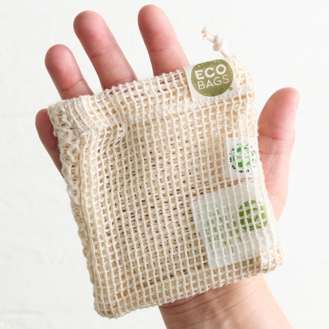 Sebesta Apothecary Eco Soap Bag Single Mesh Side in Hand