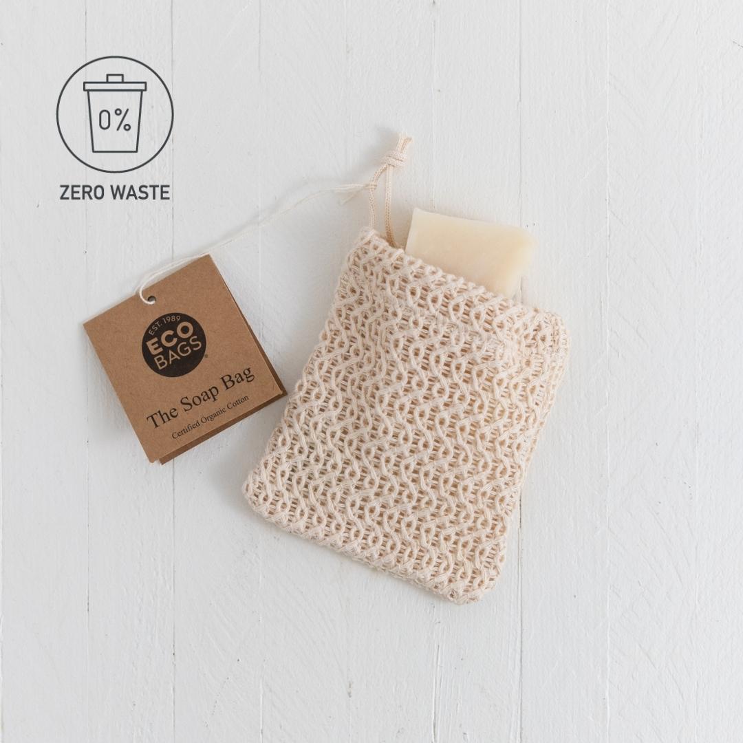 Sebesta Apothecary Eco Soap Bag single ZERO WASTE LOGO