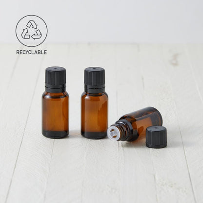 Sebesta Apothecary Essential Oil Droppers in line one tipped RECYCLABLE LOGO