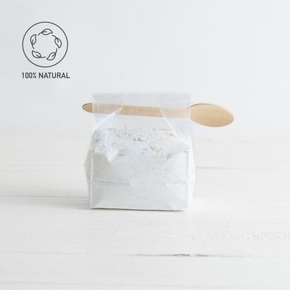 Sebesta Apothecary Laundry Powder in Biodegradable bag with bamboo spoon 100 PERC NATURAL LOGO